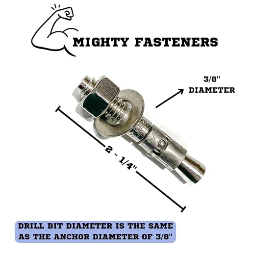 Mighty Fasteners Wedge Anchors – Heavy-Duty 304 Stainless Steel Expansion Bolts - Image 3