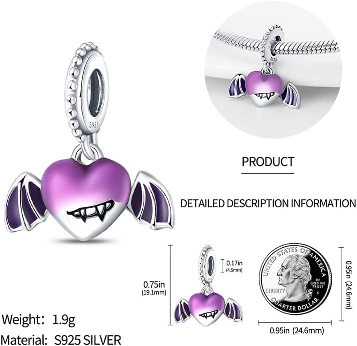 LIGHTDOG 925 Sterling Silver Charm fits Pandora Charm Bracelet Necklaces Pendant Bead Charms Jewelry Gift for Women Family Friends
