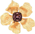 Rhinestone Flower Brooch Austrian Crystal Flower Pin 18k Gold Plated Floral Brooch Lapel Pin Jewelry Mother's Day Birthday Gifts for Mom Wife