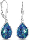 LeCalla 925 Sterling Silver Leverback Drop Earrings Lightweight Bohemia Teardrop Drop Dangle Earring for Women