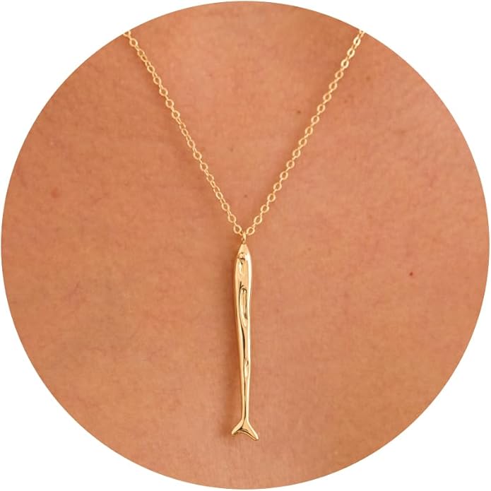 14K Gold Plated Dainty Pendant Butterfly Bead Boot Bee Baseball Flower Compass Airplane Heart Hummingbird Tree Necklace Simple Jewelry Gift for Women