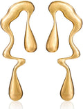 Teardrop Earrings Gold Palated Earrings Large Irregular Geometric Studs Big Lightweight Waterdrop Earrings Jewelry for Women
