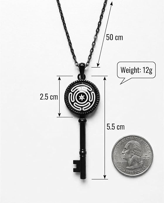 Hecate Key Necklace for Men Women, Alloy Steel Witchcraft Amulet Pendant, Goddess Protection Jewelry, Birthday Gift for Her Him