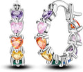 Parmuz 925 Sterling Silver Huggie Hoop Earrings Butterfly Posts Thick Chunky Hoops for Women Small Tiny cuff Cubic Zirconia Snake Heart Earring