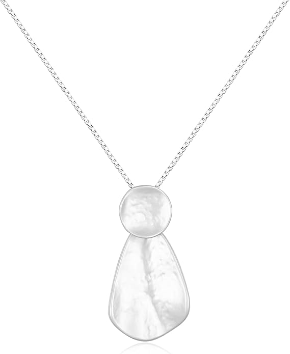 YUJIE Hammered Geometric Necklace Gold Plated Round & Teardrop Pendant Adjustable Chain Chic Elegant Jewelry