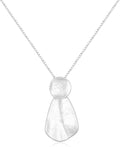 YUJIE Hammered Geometric Necklace Gold Plated Round & Teardrop Pendant Adjustable Chain Chic Elegant Jewelry