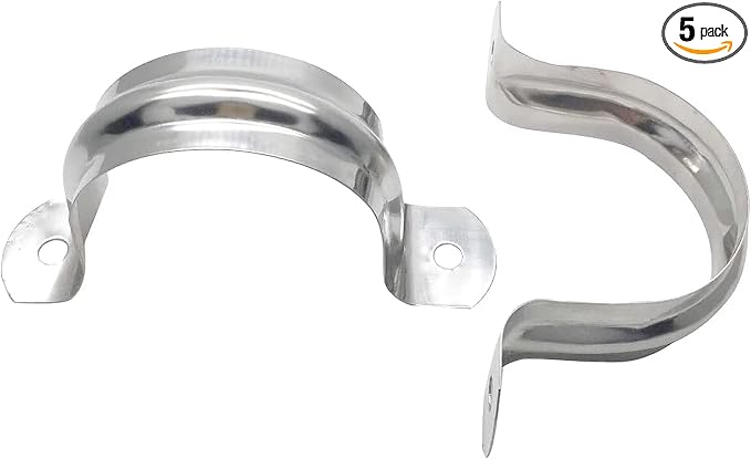 2inch Rigid Support Pipe Strap, 2 Hole U-Tube Strap Clamp, Stainless Steel by Unknown