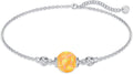 Opal Anklet/Bracelets for Women, S925 Sterling Silver Adjustable Foot Beaded Round Charm Ankle Bracelet Anklets Jewelry Anniversary Birthday Gifts for Women-1