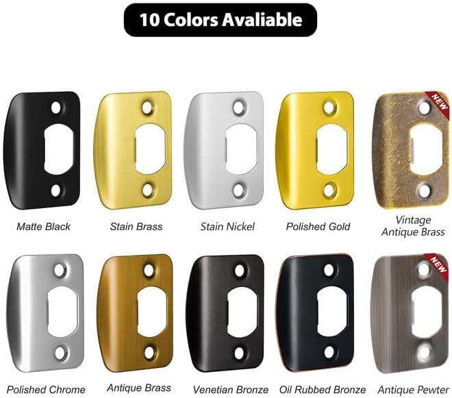 Door Strike Plate for Interior Doors, Antique Pewter, 1 Pack | 2-1/4"x1-3/4" - Image 7