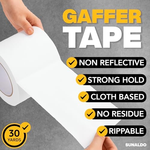 Gaffers Tape Heavy Duty, Easy Rip, No Residue | White - Image 3