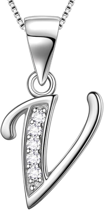 Aurora Tears Letter Necklace Initial 925 Sterling Silver Alphabet Pendant Crystal Name Gift Women Cubic Zirconia Jewelry