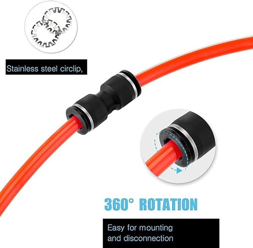 zjxed 1/4" OD x 1/4" OD Straight Pneumatic Connector, Push to Connect fittings - Image 6