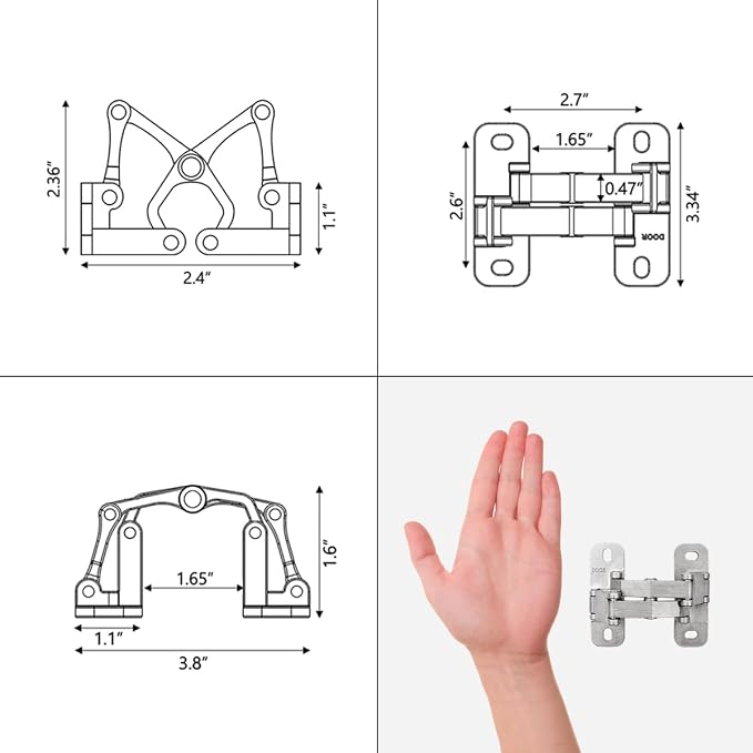 Fence Gate Hinges，Heavy Duty Steel Frame Hinges, 180 Degree Open, Weld onto The - Image 5
