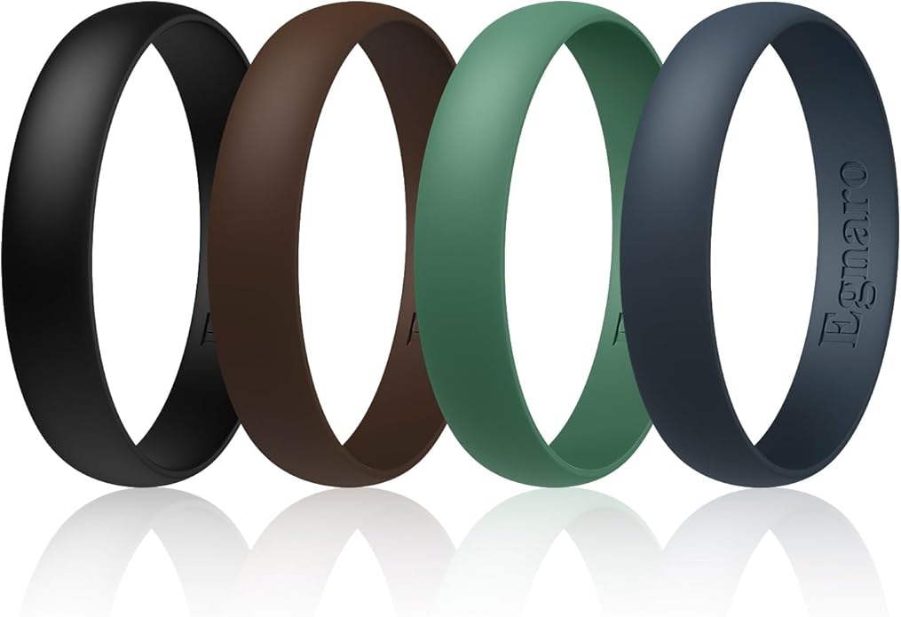 Egnaro Silicone Rings for Her, Rubber Wedding bands for Him, Breathable Engagement thin Unisex Design, Variety Multipack 1-7