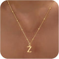 Valentines Gifts for Her Women - Initial Necklaces for Women Dainty 14k Gold Plated A-Z Letter Pendant Name Necklaces Cute Charm Choker Fashion Accessories Non Tarnish Trendy Jewelry Gift