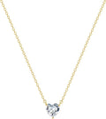 Zeffy Cute Heart Necklace 18k Gold/Silver Plated Tiny Heart Pendant Choker Necklaces Gold Love Heart Chain Necklace for Women Dainty Gold Jewelry Valentines Day Gifts for Women Girls Teen Girls
