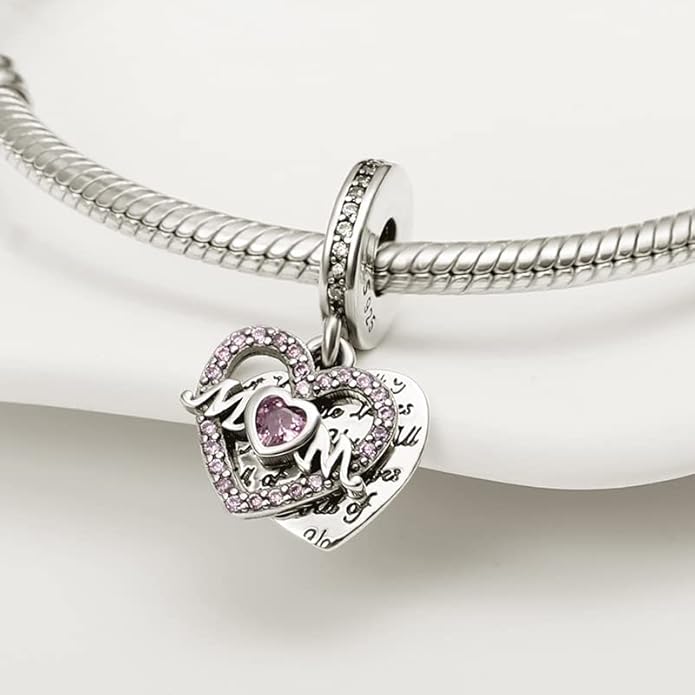 LIGHTDOG 925 Sterling Silver Charm fits Pandora Charm Bracelet Necklaces Pendant Bead Charms Jewelry Gift for Women Family Friends