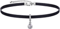 Yonhon Black Choker Necklace for Women,Gold/Siver Tone Choker Necklace with Elegant Pendantant