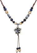 Boho Style Colorful Ceramic Bead Strand Necklace Adjustable Bohemian Jewelry Gift for Women, Fashion Clothing Matching Necklace