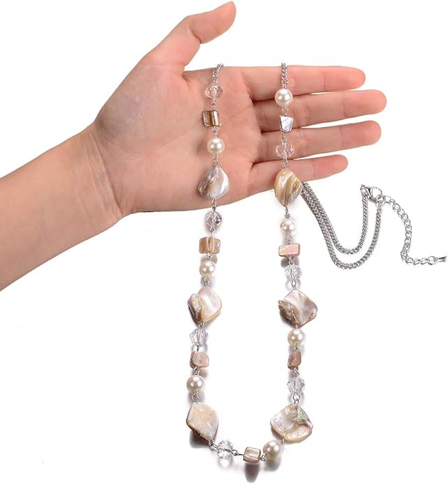 PEARL&CLUB Long Beaded Necklaces For Women - Sweater Chain Fashion Jewelry Necklace Gifts For Women