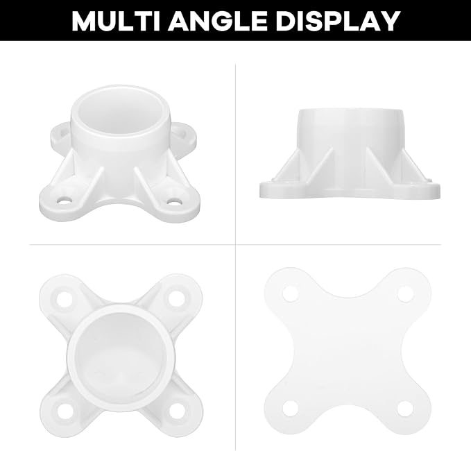 12 Packs PVC Flange for 1" PVC Pipe, Table Screw Caps Fittings for DIY Rod - Image 5