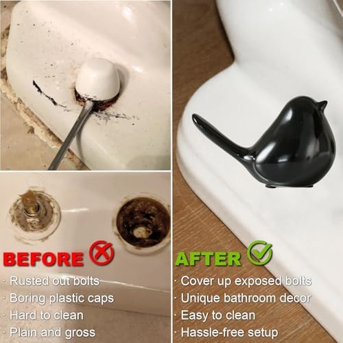 Ceramic Bird Toilet Bolt Covers Decorative Toilet Bolt Caps, Toilet Screw Cover - Image 5