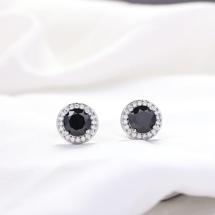 YOQUCOL 8MM Cubic Zirconia Crystal Clip On Stud Earrings Round Non Pierced Earrings for Women