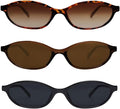 Retro Oval Sunglasses for Women Chic Cat Eye 90s Sunnies Lightweight Narrow Shades Trendy UV protection Sun Glasses