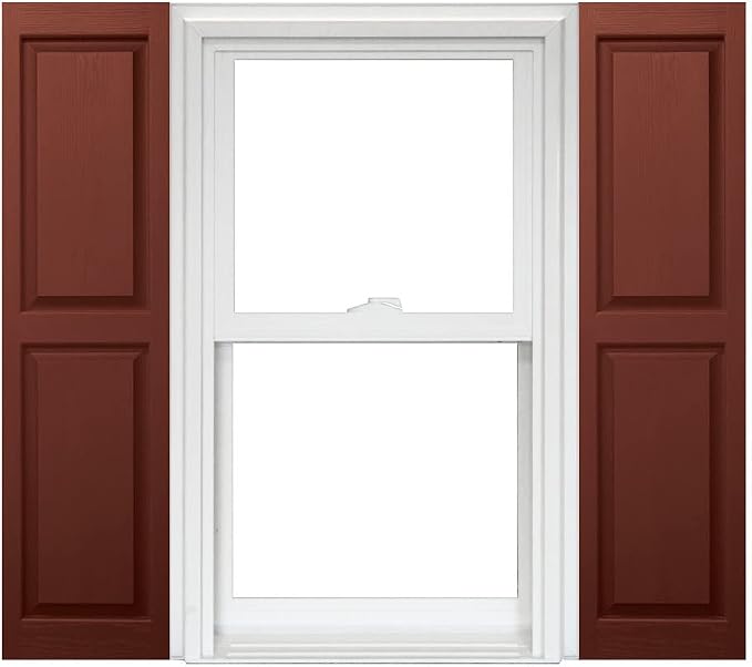 Homeside Raised Panel Vinyl Shutter 1 Pair 14-1/2in. x 67in. 044 Cranberry by Polaris