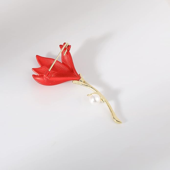 Red Rose Flower Brooches and Pins for Women Costume Jewelry Brooch Pins Broches Jewelry for Women Elegant Lady Pin