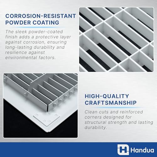 Fits 14x14 and 14x14 Duct Opening | Return Air Floor Grille by Handua | - Image 2