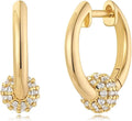 MYEARS Women Earrings Gold Huggie Hoop Ear Stud Cuff 14K Small Simple Hypoallergenic Everyday Jewelry