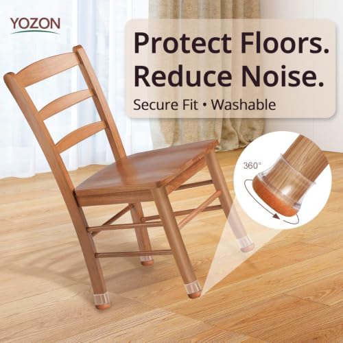 YOZON Chair Leg Floor Protectors Felt Silicone Caps Strengthen Bottom - Image 3