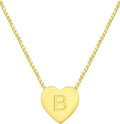 YL Initial Necklace 925 Sterling Silver Heart Letter Pendant A-Z Alphabet Cubic Zirconia Jewelry for Women