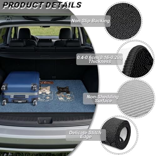 Funny Cat Print Heavy Duty Cargo Mat Racing Trunk Mat Universal Waterproof - Image 6