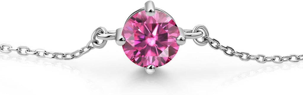Gem Stone King Gemstone Birthstone Solitaire Bracelet For Women | 925 Sterling Silver | Round 6MM | Gift for Her Women Wife Mom Lady Daughter | Adjustable Bolo Bracelet | Easy-On Easy-Off