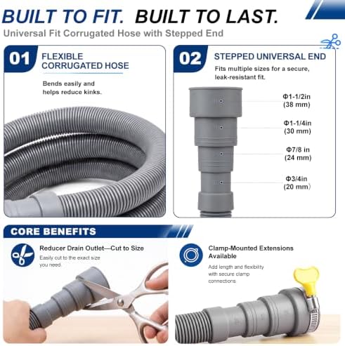 10 FT Washing Machine Drain Hose Extension Kit - Image 6