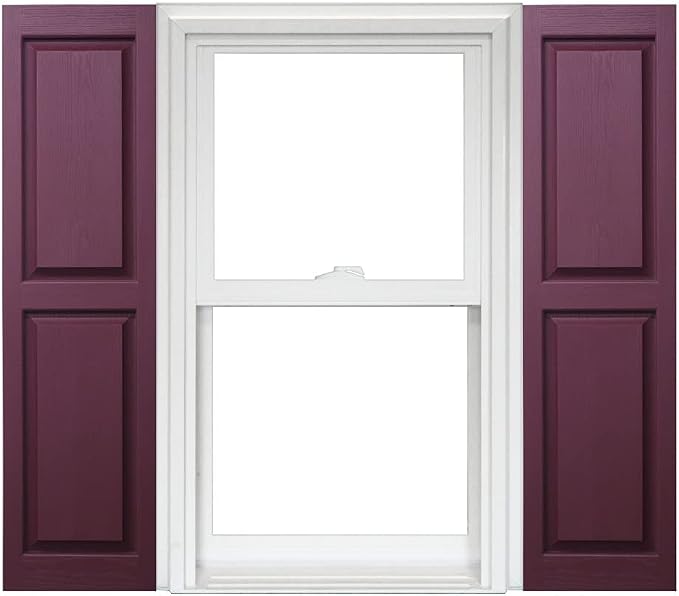 Homeside Raised Panel Vinyl Shutter 1 Pair 14-1/2in. x 71in. 090 Bordeaux by Polaris