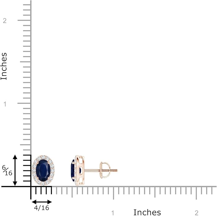ANGARA Natural Blue Sapphire Earrings for Women | Prong-Set Oval Blue Sapphire Stud Earrings with Diamond Halo in 14K Solid Gold/Platinum | September Birthday, Anniversary, Gemstone Jewellery Gift