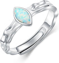 Sterling Silver Blue Butterfly Opal Rings for Women,Butterfly Open Ring Butterfly Ring Butterfly Adjustable Ring Opal Ring Jewelry Gift for Hers Ring Adjustable Size 6-9-1