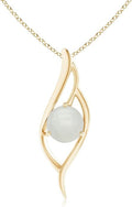 Angara Natural Moonstone Pendant for Women | Moonstone Angel Wing Bypass Pendant in 14K Solid Gold/Platinum With 18" Chain | Birthday, Anniversary, Gemstone Jewelry Gift