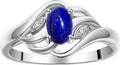 Rylos Ring featuring Classic Style, 6X4MM Birthstone Gemstone, & Diamonds - Elegant Jewelry for Women in Sterling Silver, Sizes 5-10