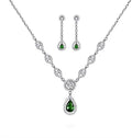 GULICX AAA Cubic Zirconia CZ Silver Plated Base Women's Party Jewelry Set Earrings Pendant Necklace