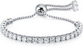 Moissanite Tennis Bracelet for Women, Adjustable Moissanite Tennis Bracelet 2mm/2.5mm/3mm/4mm D Color VVS1 Round Cut 925 Sterling Silver, Luxury Moissanite Jewelry Gift for Valentine's day, Mother's day,Anniversary and Self Gift
