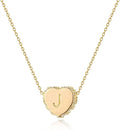 Tiny Gold Initial Heart Necklace-14K Gold Plated Handmade Dainty Letter Heart Necklace for Women Necklace Jewelry