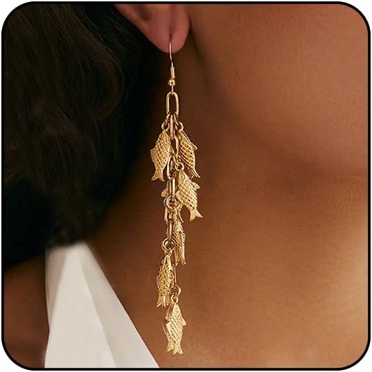Gold Starfish Shell Earrings for Women with Pearl Beach Seashell Earrings Dangle Summer Vacation Earring for Women Beach Jewelry