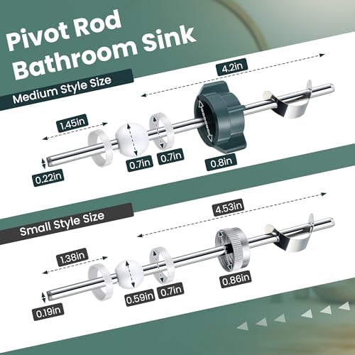 Enhon 4 Pack Lavatory Pop up Center Piece Assembly, Sink Pivot Rod Replacement - Image 3