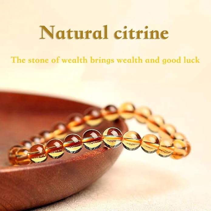 Women's Beaded Elastic Bracelet - Christmas gift featuring natural amethyst and citrine bracelet that brings good luck and wealth, suitable as holiday jewelry for family and friends