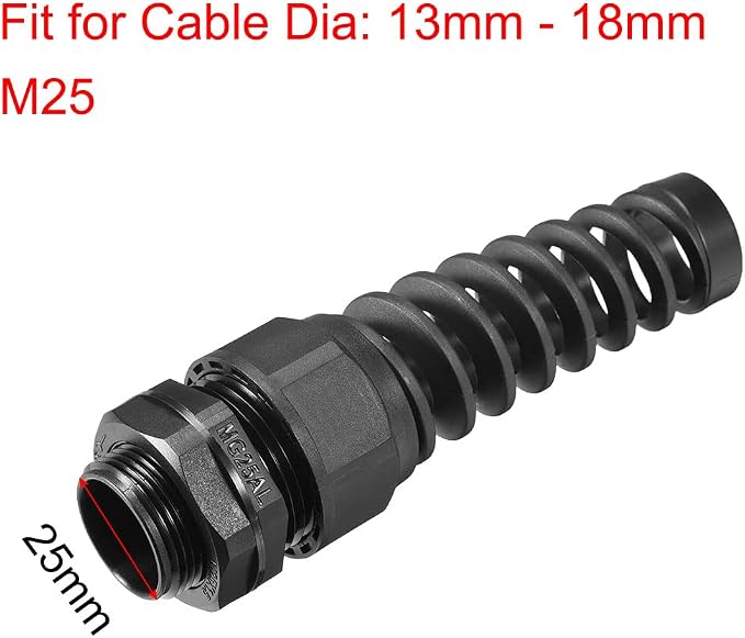 uxcell M25 Cable Gland Waterproof IP68 Nylon Joint Adjustable Locknut - Image 2