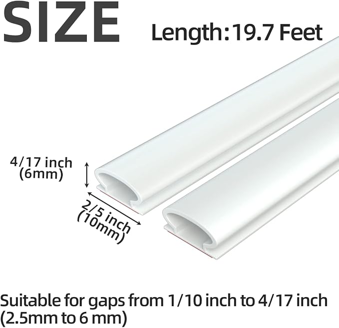 ESUFEIR 19.7Feet Door Weather Stripping Door Seal Strip, Self-Adhesive Rubber - Image 2